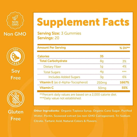 LUNAKAI - Lunakai Vitamin E Gummies with Vitamin C 250Mg. 60 Gomitas - The Red Vitamin MX - Suplementos Alimenticios - {{ shop.shopifyCountryName }}