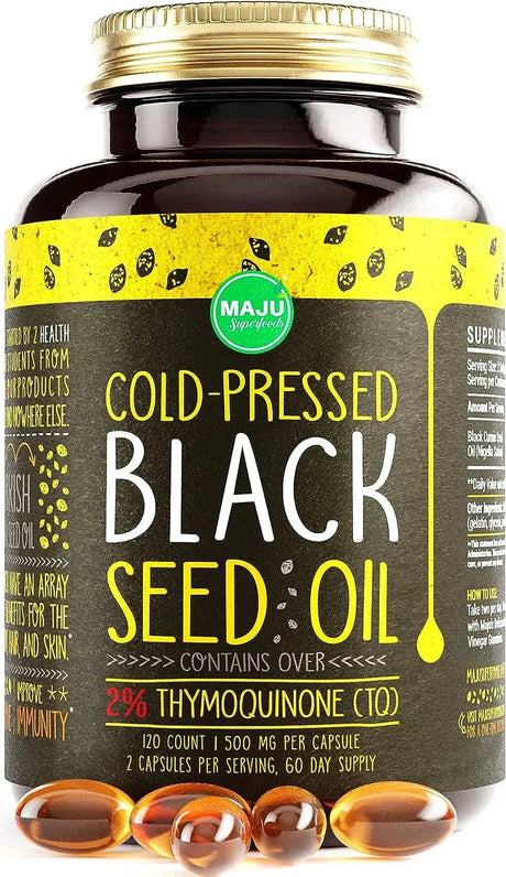 MAJU SUPERFOODS - MAJU's Black Seed Oil Capsules 500Mg. 120 Capsulas - The Red Vitamin MX - Suplementos Alimenticios - {{ shop.shopifyCountryName }}