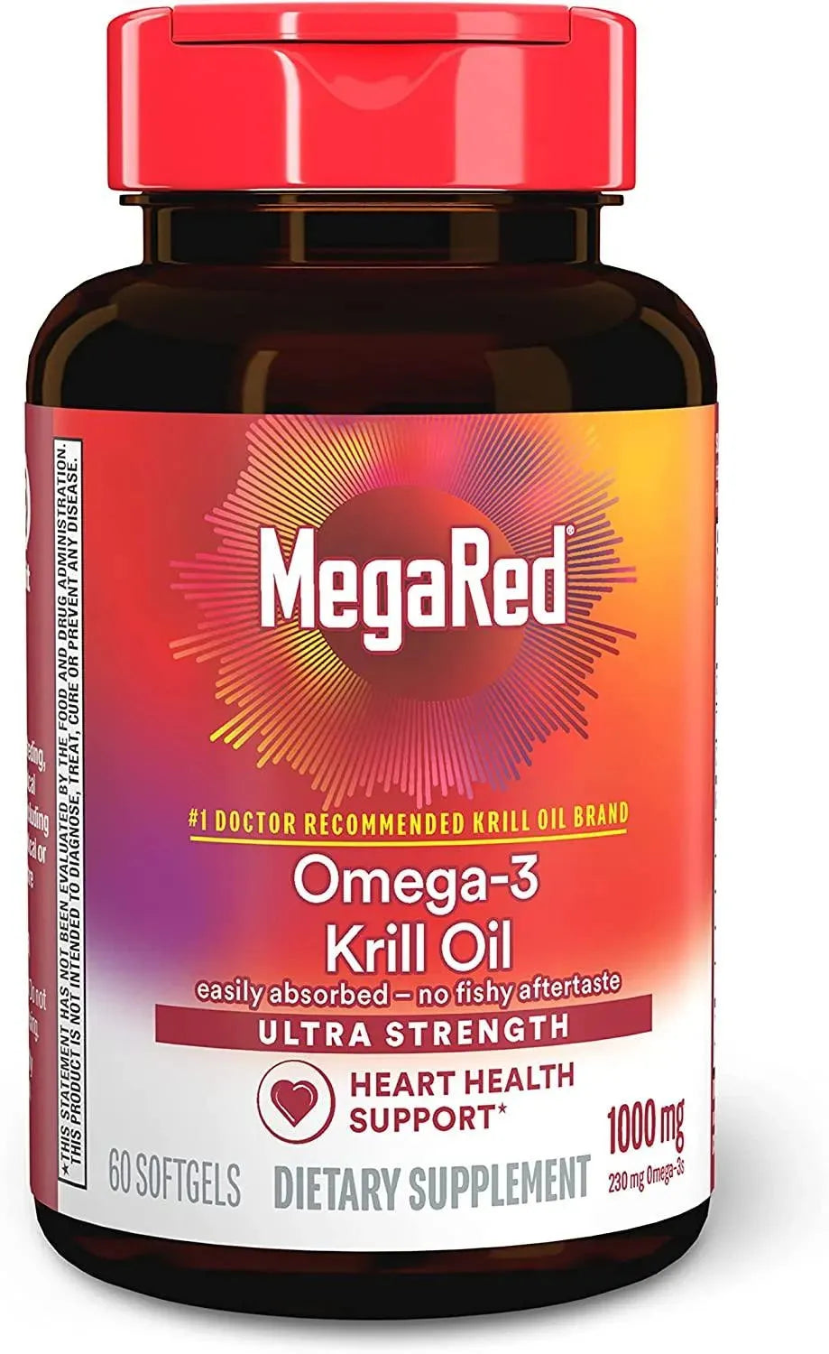 MEGARED - MegaRed Ultra Strength Omega 3 Antarctic Krill Oil 1000Mg. 60 Capsulas Blandas - The Red Vitamin MX - Suplementos Alimenticios - {{ shop.shopifyCountryName }}