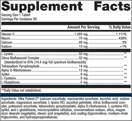 METAGENICS - Metagenics Ultra Potent-C 1000 90 Tabletas - The Red Vitamin MX - Suplementos Alimenticios - {{ shop.shopifyCountryName }}