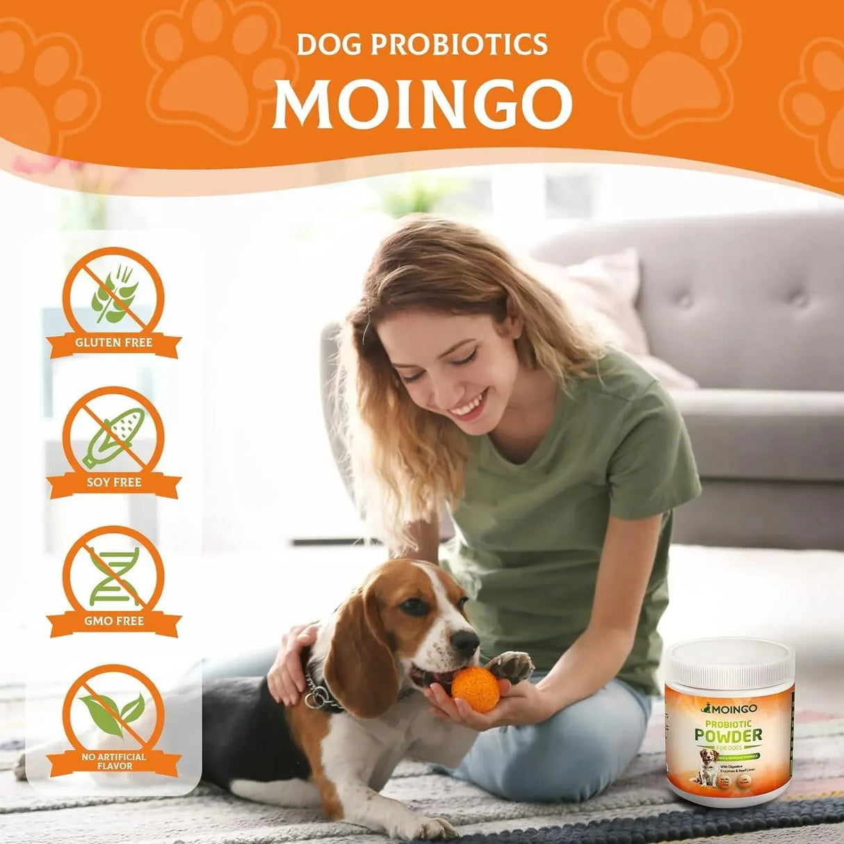 MOINGO - Moingo Probiotics Powder for Dogs 120 Servicios 120Gr. - The Red Vitamin MX - Probióticos Para Perros - {{ shop.shopifyCountryName }}