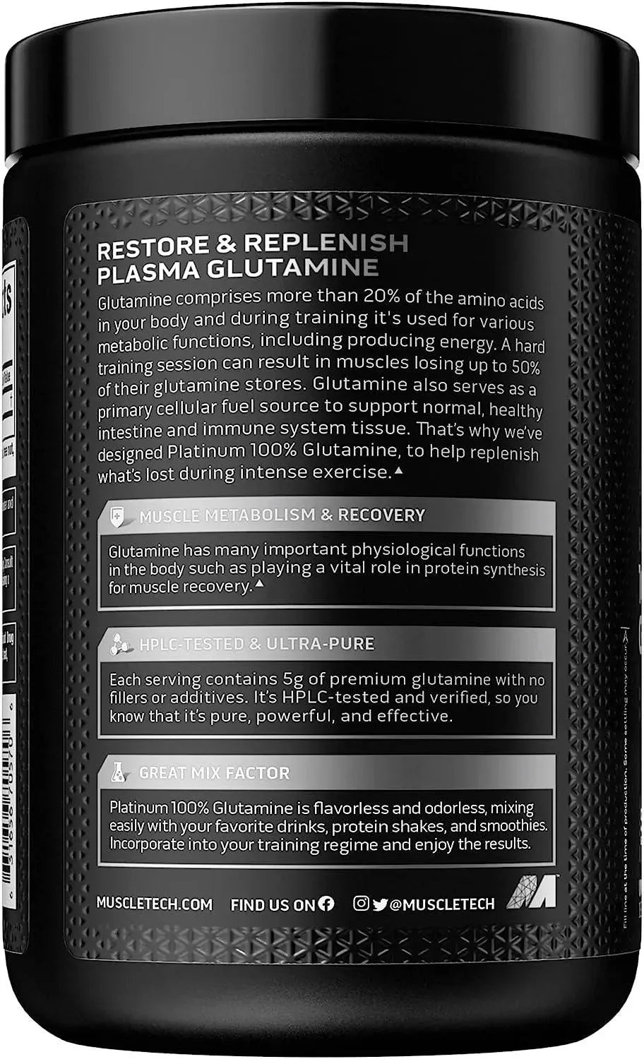 MUSCLETECH - MuscleTech Glutamine Powder 60 Servicios 300Gr. - The Red Vitamin MX - Suplementos Alimenticios - {{ shop.shopifyCountryName }}