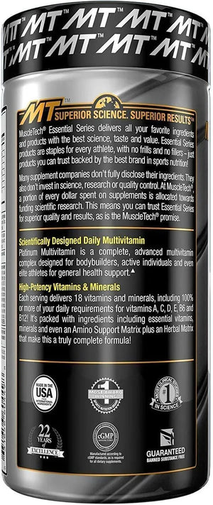 MUSCLETECH - MuscleTech Platinum Multi Vitamin 180 Tabletas - The Red Vitamin MX - Suplementos Alimenticios - {{ shop.shopifyCountryName }}