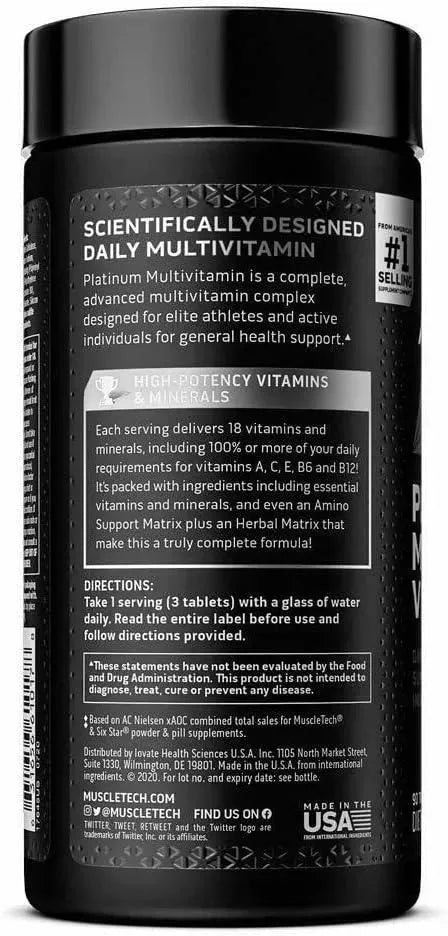MUSCLETECH - MuscleTech Platinum Multivitamin 90 Tabletas - The Red Vitamin MX - Suplementos Alimenticios - {{ shop.shopifyCountryName }}