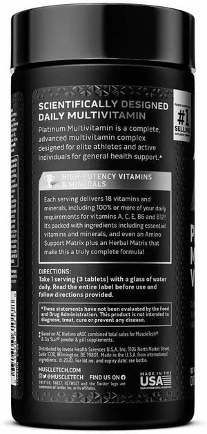 MUSCLETECH - MuscleTech Platinum Multivitamin 90 Tabletas - The Red Vitamin MX - Suplementos Alimenticios - {{ shop.shopifyCountryName }}