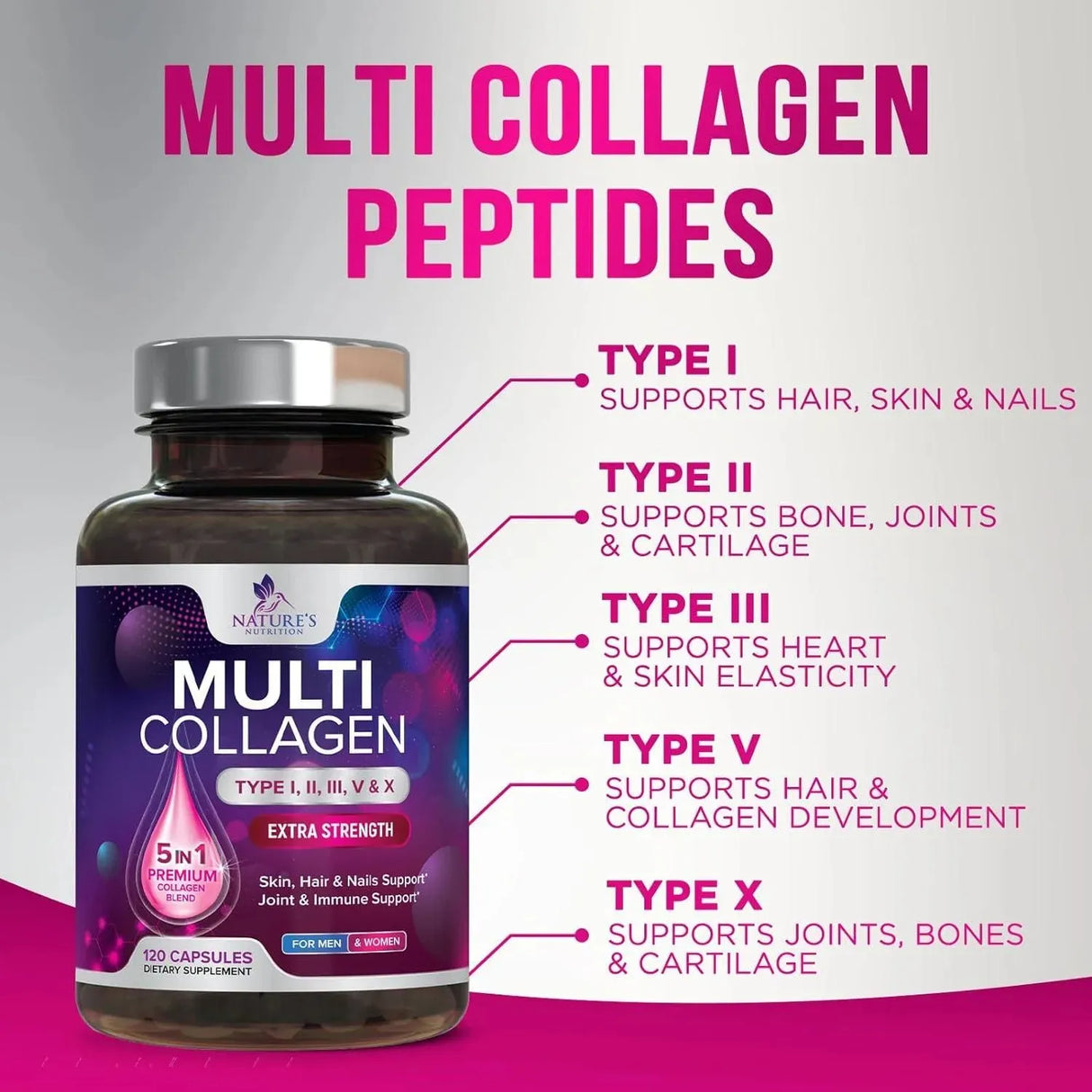NATURE'S NUTRITION - Nature's Nutrition Multi Collagen Complex 120 Capsulas - The Red Vitamin MX - Suplementos Alimenticios - {{ shop.shopifyCountryName }}