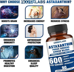 NOOTRILABS - Nootrilabs Astaxanthin 15Mg. Panax Ginseng Ginkgo Biloba Supplements 90 Capsulas - The Red Vitamin MX - Suplementos Alimenticios - {{ shop.shopifyCountryName }}