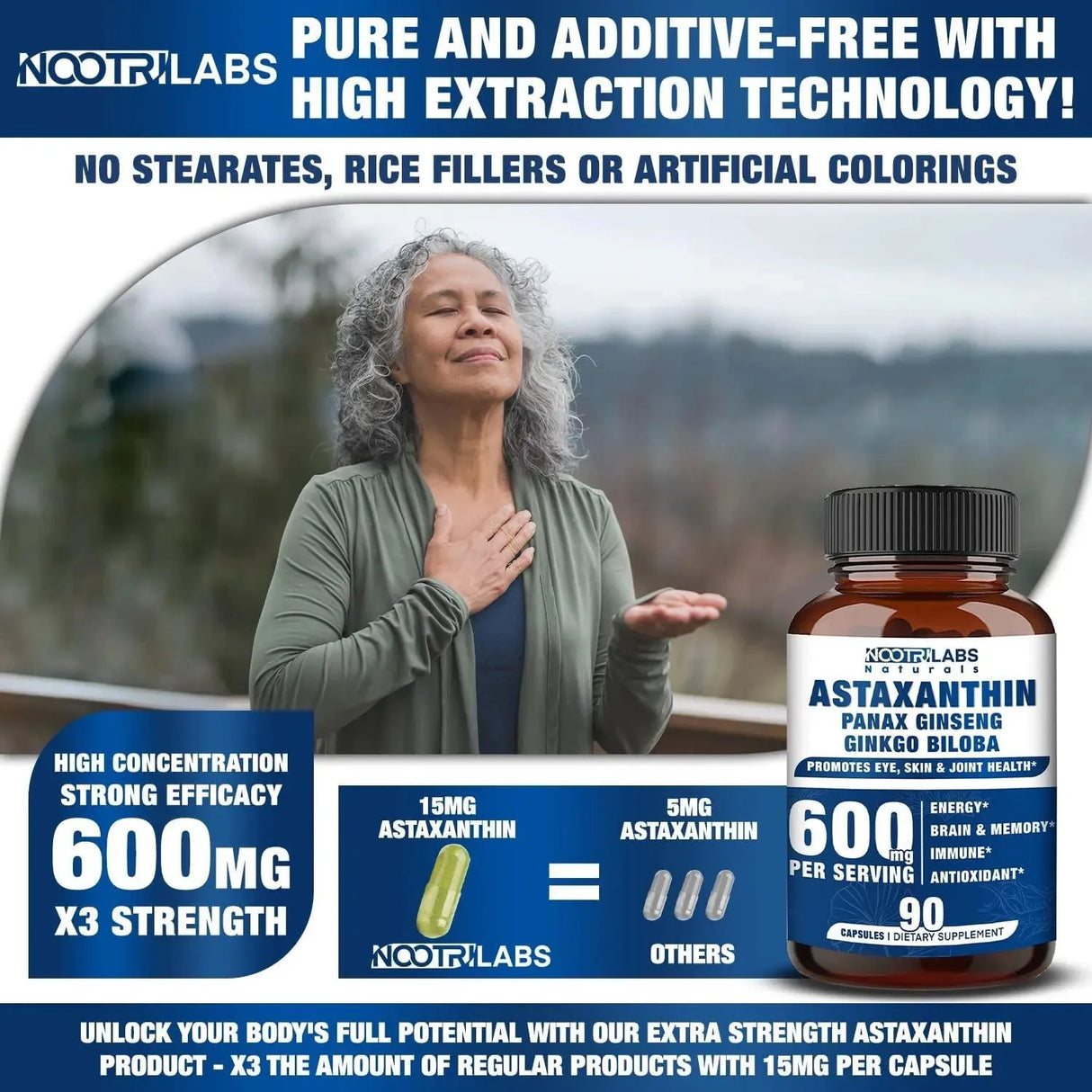 NOOTRILABS - Nootrilabs Astaxanthin 15Mg. Panax Ginseng Ginkgo Biloba Supplements 90 Capsulas - The Red Vitamin MX - Suplementos Alimenticios - {{ shop.shopifyCountryName }}