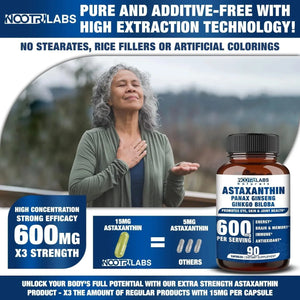 NOOTRILABS - Nootrilabs Astaxanthin 15Mg. Panax Ginseng Ginkgo Biloba Supplements 90 Capsulas - The Red Vitamin MX - Suplementos Alimenticios - {{ shop.shopifyCountryName }}