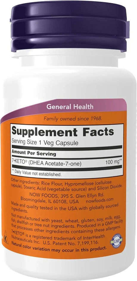 NOW SUPPLEMENTS - NOW Supplements 7-Keto 100Mg. 60 Capsulas - The Red Vitamin MX - Suplementos Alimenticios - {{ shop.shopifyCountryName }}