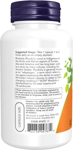 NOW SUPPLEMENTS - NOW Supplements Rhodiola 500Mg. 120 Capsulas - The Red Vitamin MX - Suplementos Alimenticios - {{ shop.shopifyCountryName }}
