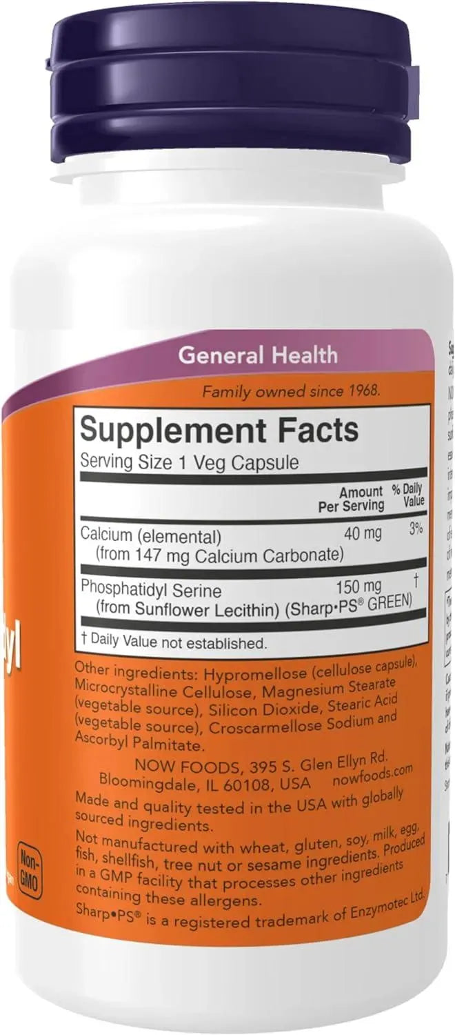 NOW SUPPLEMENTS - NOW Supplements Soy-Free Phosphatidyl Serine 150Mg. 60 Capsulas - The Red Vitamin MX - Suplementos Alimenticios - {{ shop.shopifyCountryName }}