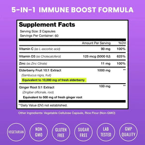 NUTRACHAMPS - NutraChamps Elderberry Capsules 120 Capsulas - The Red Vitamin MX - Suplementos Alimenticios - {{ shop.shopifyCountryName }}
