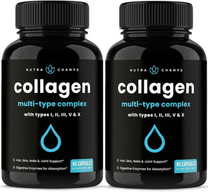 NUTRACHAMPS - NutraChamps Multi Collagen 180 Capsulas 2 Pack - The Red Vitamin MX - Suplementos Alimenticios - {{ shop.shopifyCountryName }}