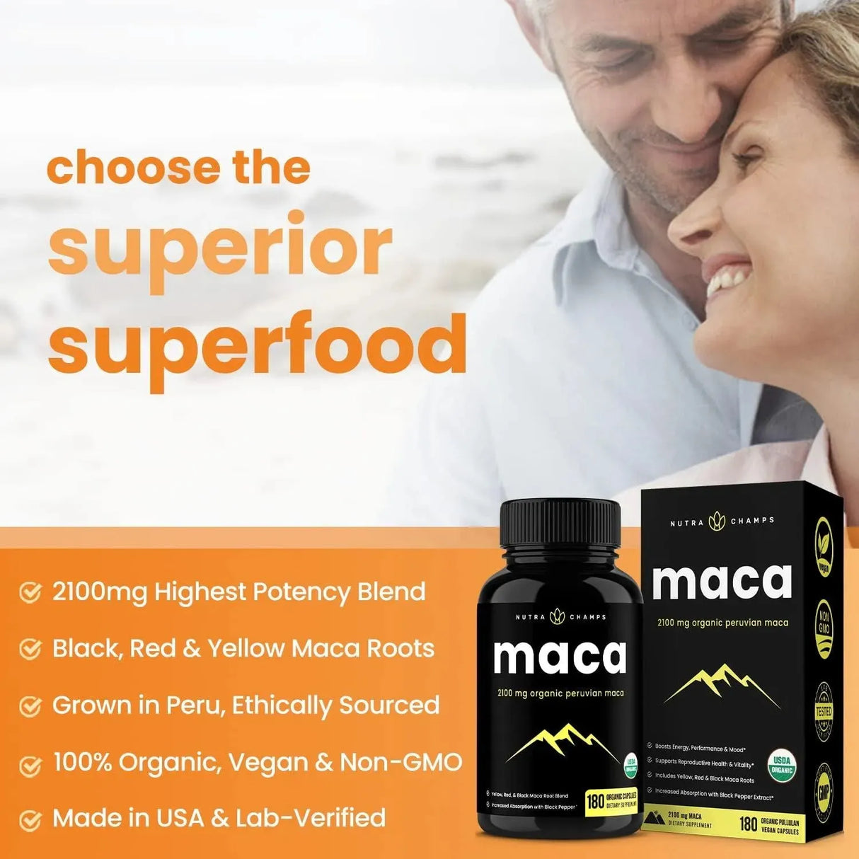 NUTRACHAMPS - NutraChamps Organic Maca Root 2100Mg. 180 Capsulas - The Red Vitamin MX - Suplementos Alimenticios - {{ shop.shopifyCountryName }}