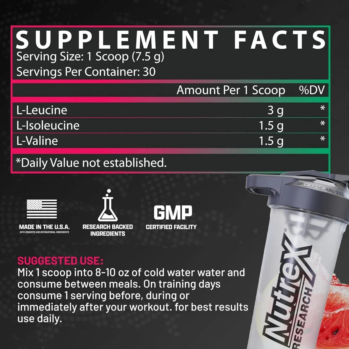 NUTREX RESEARCH - Nutrex Research BCAA Powder 6000 Amino Acid 30 Servicios Watermelon 225Gr. - The Red Vitamin MX - Suplementos Alimenticios - {{ shop.shopifyCountryName }}