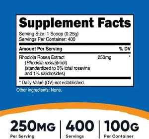 NUTRICOST - Nutricost Rhodiola Rosea Powder 100Gr. - The Red Vitamin MX - Suplementos Alimenticios - {{ shop.shopifyCountryName }}