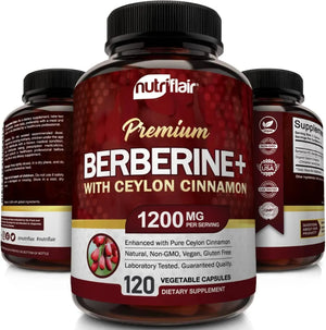 NUTRIFLAIR - NutriFlair Premium Berberine HCL 1200Mg. 120 Capsulas - The Red Vitamin MX - Suplementos Alimenticios - {{ shop.shopifyCountryName }}