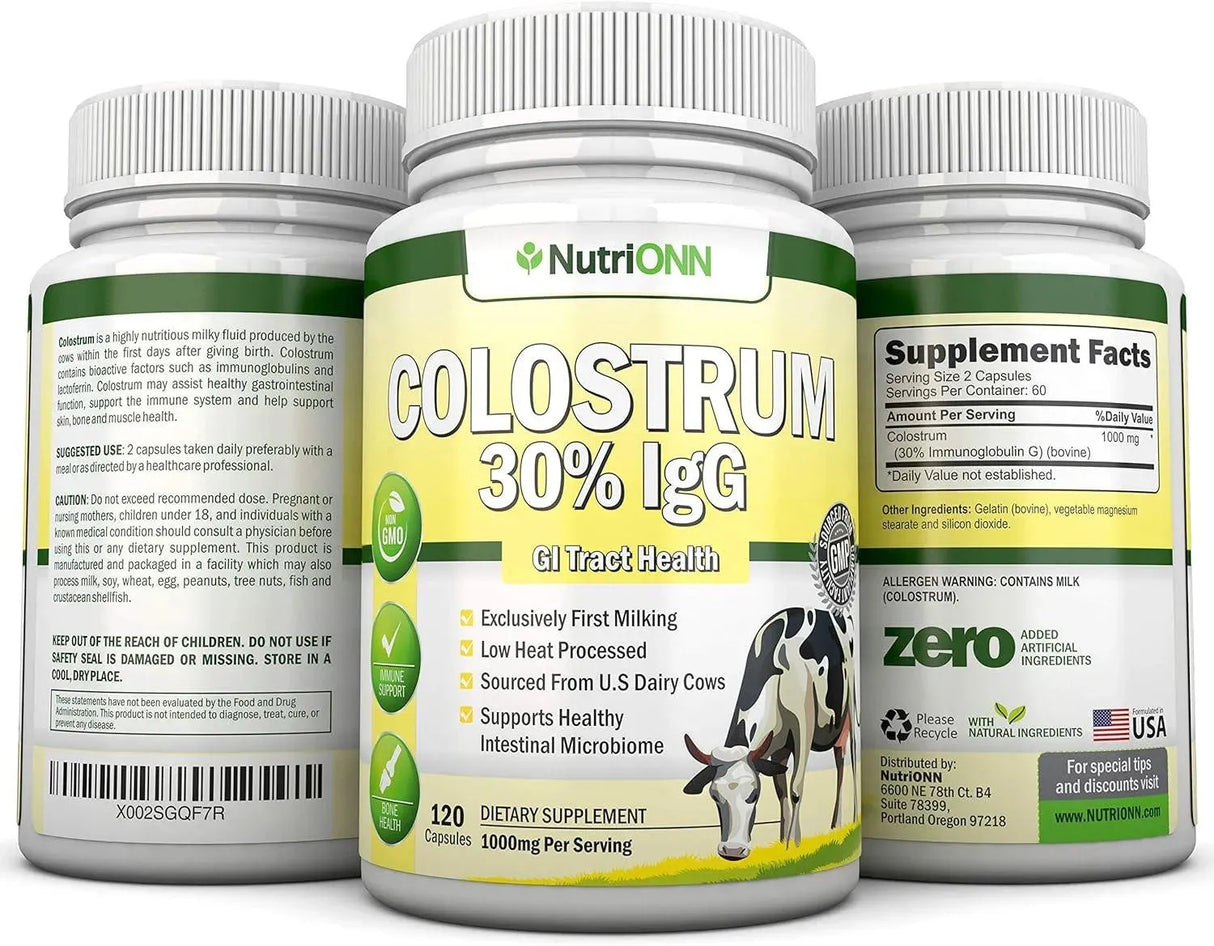 NUTRIONN - NutriONN Colostrum 1000Mg. 120 Capsulas - The Red Vitamin MX - Suplementos Alimenticios - {{ shop.shopifyCountryName }}