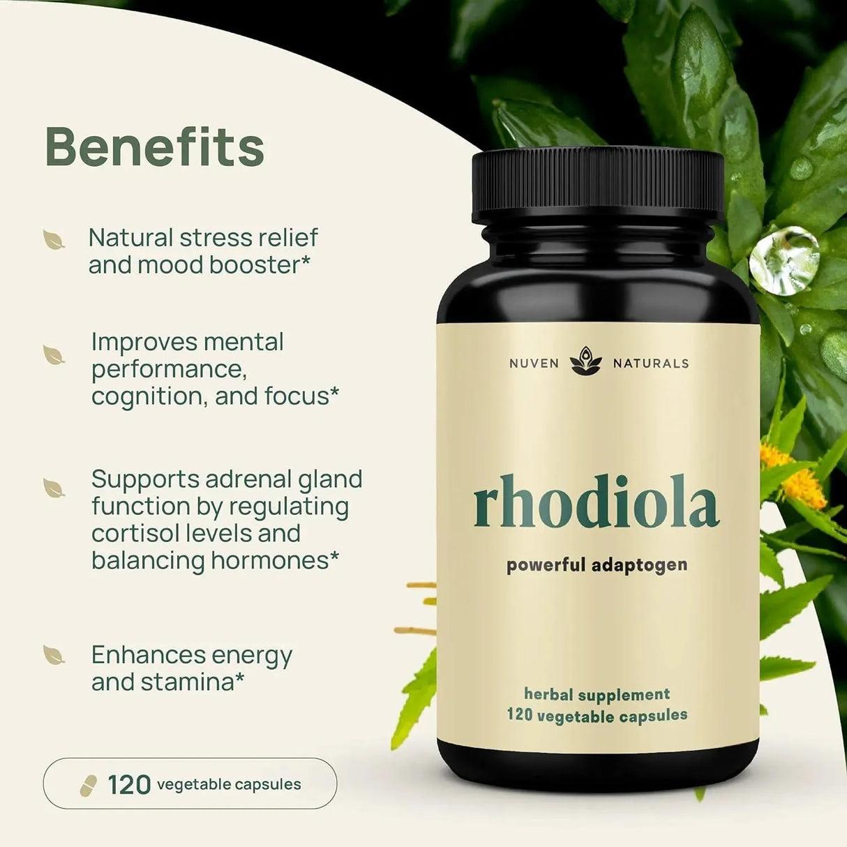 NUVEN NATURALS - Nuven Naturals Rhodiola Rosea 600Mg. 120 Capsulas - The Red Vitamin MX - Suplementos Alimenticios - {{ shop.shopifyCountryName }}