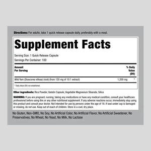 PIPING ROCK - Piping Rock Wild Yam Root 1200Mg. 100 Capsulas - The Red Vitamin MX - Suplementos Alimenticios - {{ shop.shopifyCountryName }}