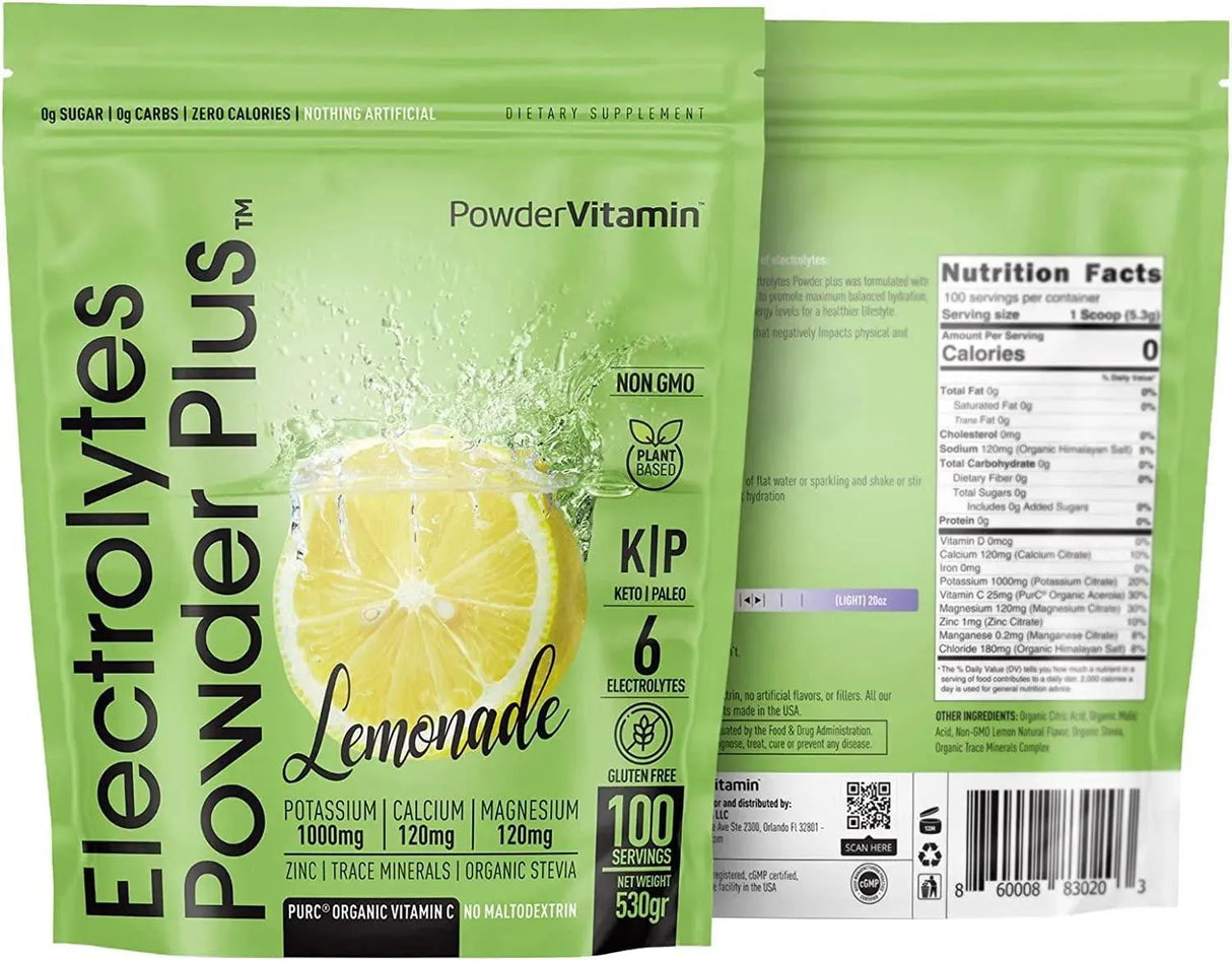 POWDERVITAMIN - PowderVitamin Electrolytes Powder Plus Keto Lemonade 100 Servicios - The Red Vitamin MX - Suplementos Alimenticios - {{ shop.shopifyCountryName }}