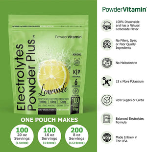 POWDERVITAMIN - PowderVitamin Electrolytes Powder Plus Keto Lemonade 100 Servicios - The Red Vitamin MX - Suplementos Alimenticios - {{ shop.shopifyCountryName }}