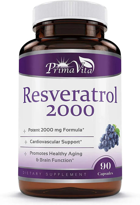 PRIMAVITA - PrimaVita Resveratrol Nutritional Supplement 2000Mg. 90 Capsulas - The Red Vitamin MX - Suplementos Alimenticios - {{ shop.shopifyCountryName }}