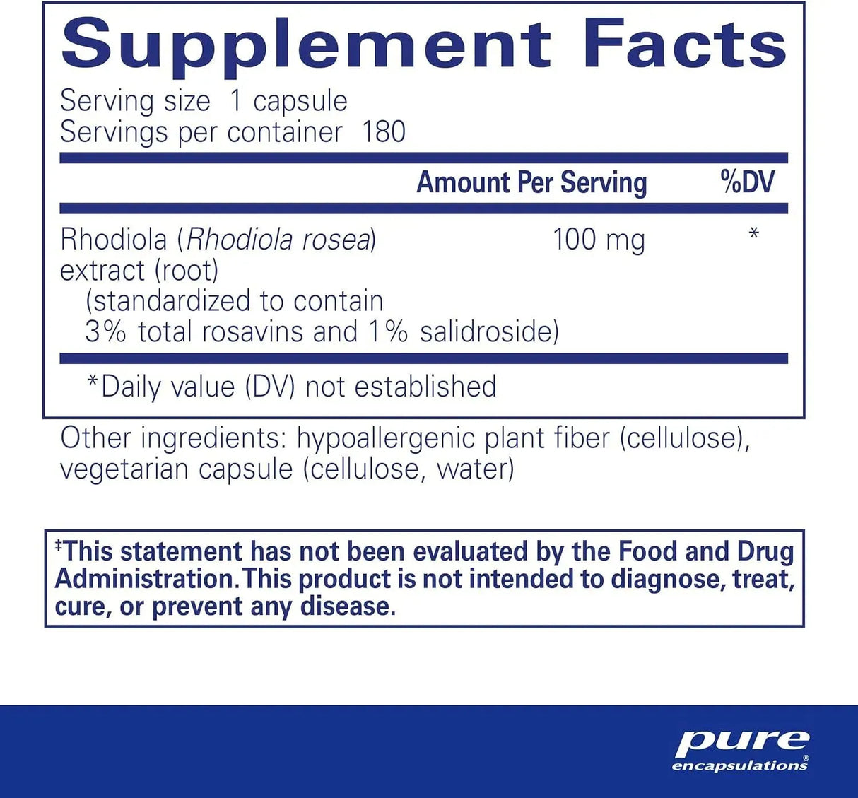 PURE ENCAPSULATIONS - Pure Encapsulations Rhodiola Rosea 180 Capsulas - The Red Vitamin MX - Suplementos Alimenticios - {{ shop.shopifyCountryName }}