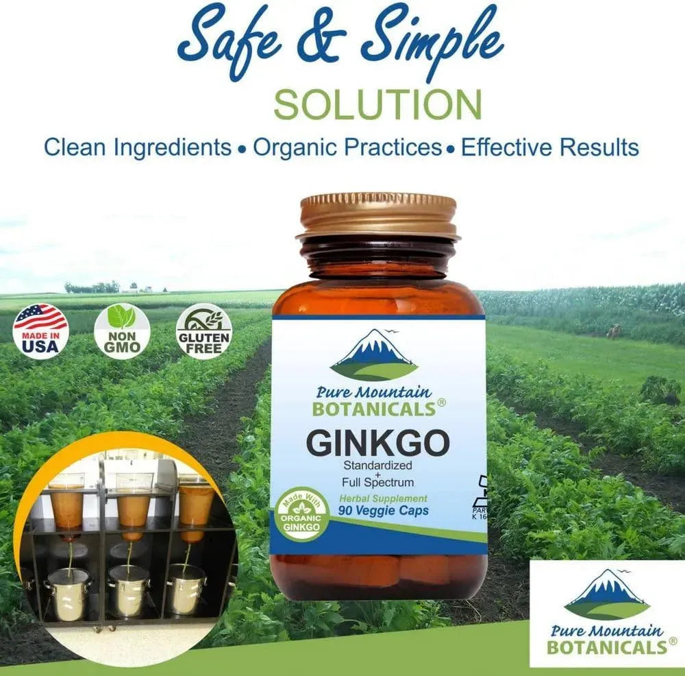 PURE MOUNTAIN BOTANICALS - Pure Mountain Botanicals Ginkgo Biloba 400Mg. 90 Capsulas - The Red Vitamin MX - Suplementos Alimenticios - {{ shop.shopifyCountryName }}