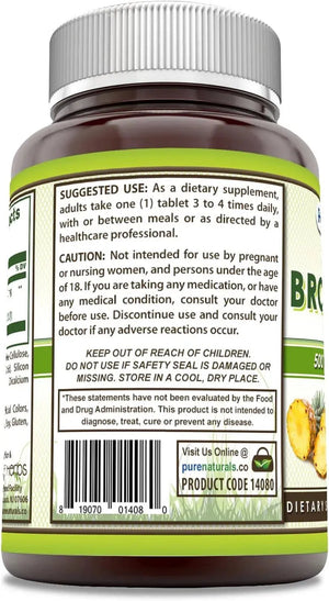 PURE NATURALS - Pure Naturals Bromelain 500Mg. 120 Tabletas - The Red Vitamin MX - Suplementos Alimenticios - {{ shop.shopifyCountryName }}