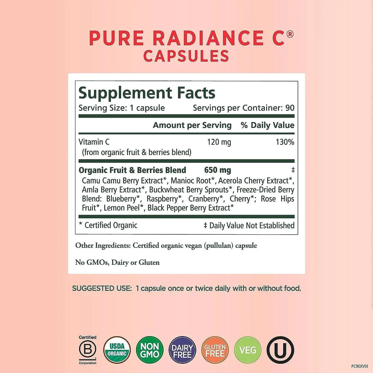 PURE SYNERGY - PURE SYNERGY Pure Radiance C 90 Capsulas - The Red Vitamin MX - Suplementos Alimenticios - {{ shop.shopifyCountryName }}
