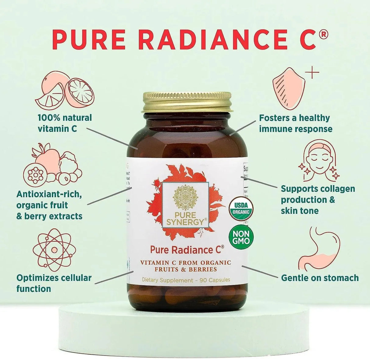 PURE SYNERGY - PURE SYNERGY Pure Radiance C 90 Capsulas - The Red Vitamin MX - Suplementos Alimenticios - {{ shop.shopifyCountryName }}