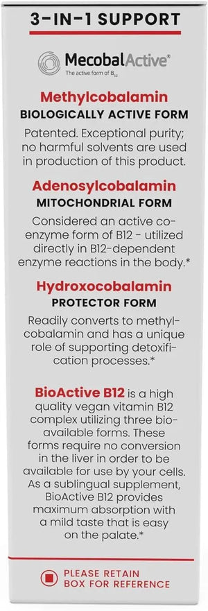 PURE THERAPRO RX - Pure TheraPro BioActive Vegan Methylated Vitamin B12 Sublingual Liquid 10Ml. - The Red Vitamin MX - Suplementos Alimenticios - {{ shop.shopifyCountryName }}