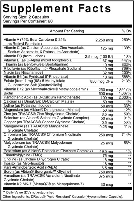 PURE THERAPRO RX - Pure Therapro Rx Methyl Multi Without Iron 120 Capsulas - The Red Vitamin MX - Suplementos Alimenticios - {{ shop.shopifyCountryName }}