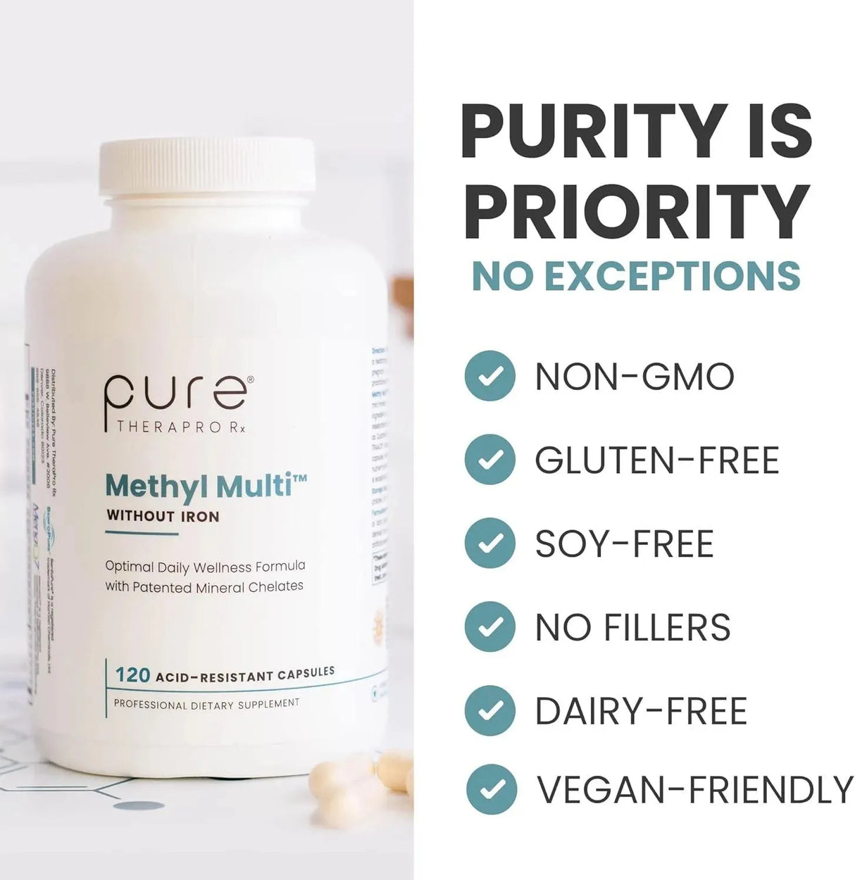 PURE THERAPRO RX - Pure Therapro Rx Methyl Multi Without Iron 120 Capsulas - The Red Vitamin MX - Suplementos Alimenticios - {{ shop.shopifyCountryName }}