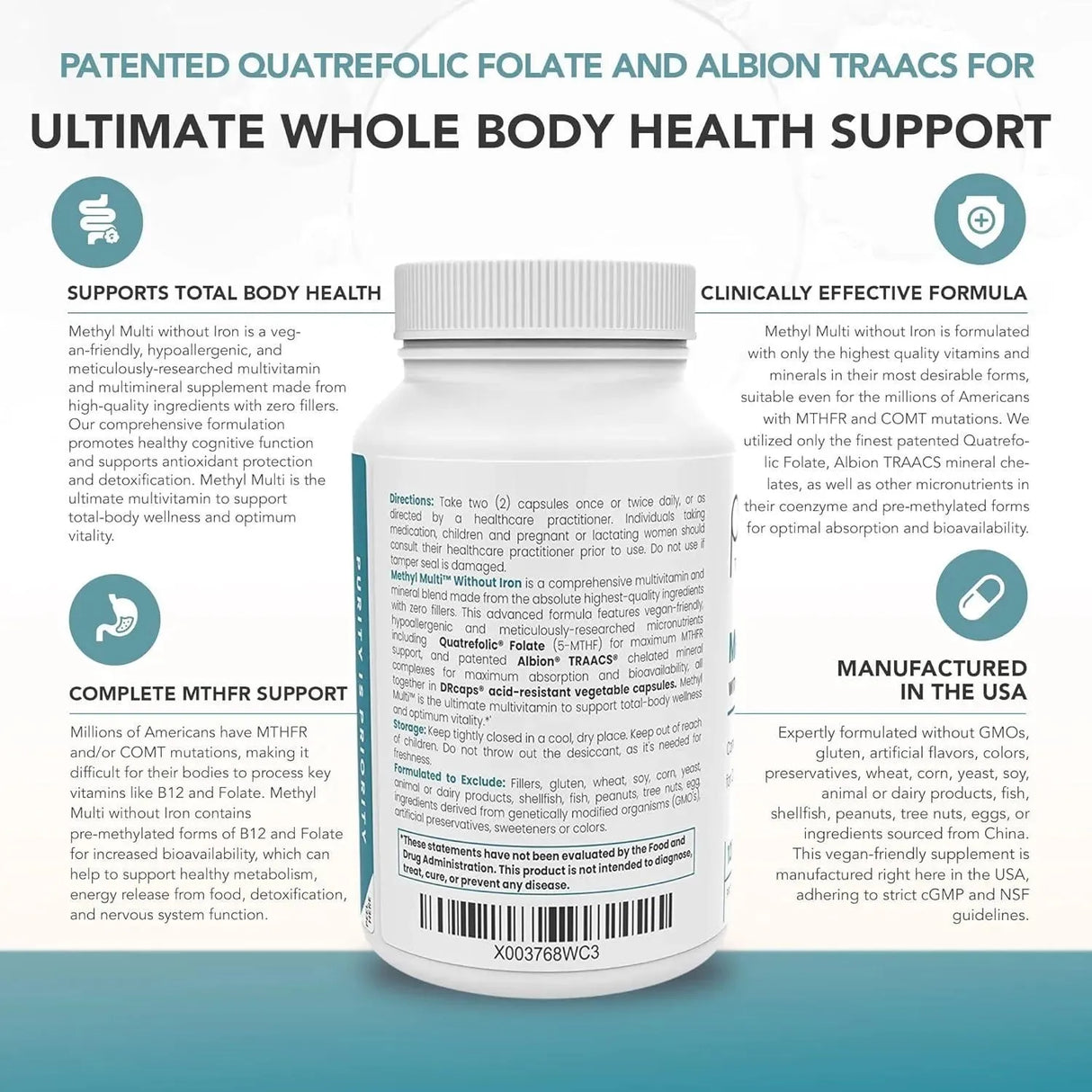 PURE THERAPRO RX - Pure Therapro Rx Methyl Multi Without Iron 120 Capsulas - The Red Vitamin MX - Suplementos Alimenticios - {{ shop.shopifyCountryName }}