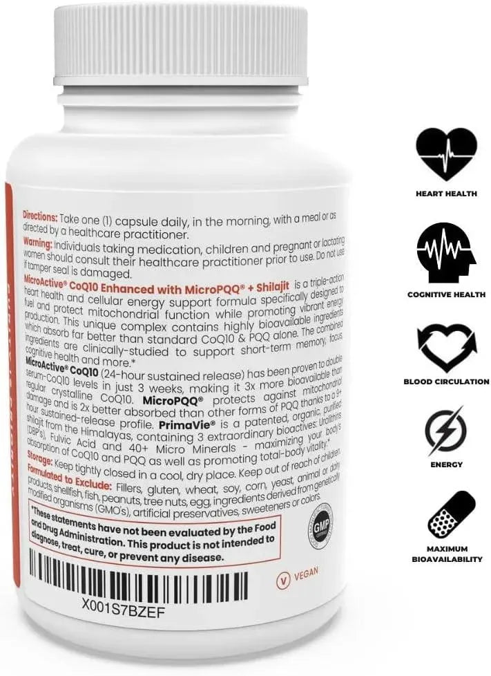 PURE THERAPRO RX - Pure Therapro Rx MicroActive CoQ10 Enhanced with MicroPQQ + Shilajit 60 Capsulas - The Red Vitamin MX - Suplementos Alimenticios - {{ shop.shopifyCountryName }}