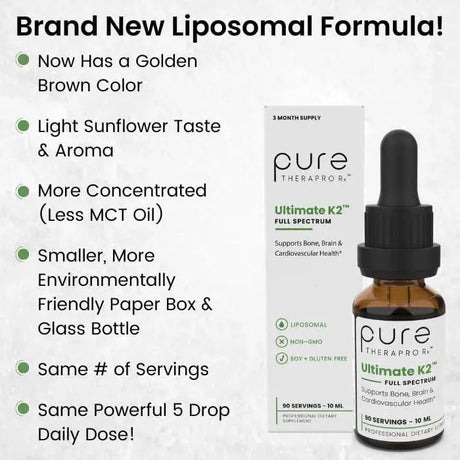 PURE THERAPRO RX - Pure TheraPro Rx Ultimate K2 Supplement 600mcg 10Ml. - The Red Vitamin MX - Suplementos Alimenticios - {{ shop.shopifyCountryName }}