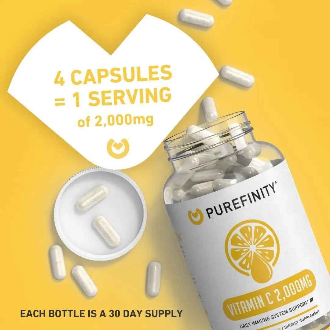 PUREFINITY - PUREFINITY Vitamin C Immune Booster 2000Mg. 120 Capsulas - The Red Vitamin MX - Suplementos Alimenticios - {{ shop.shopifyCountryName }}
