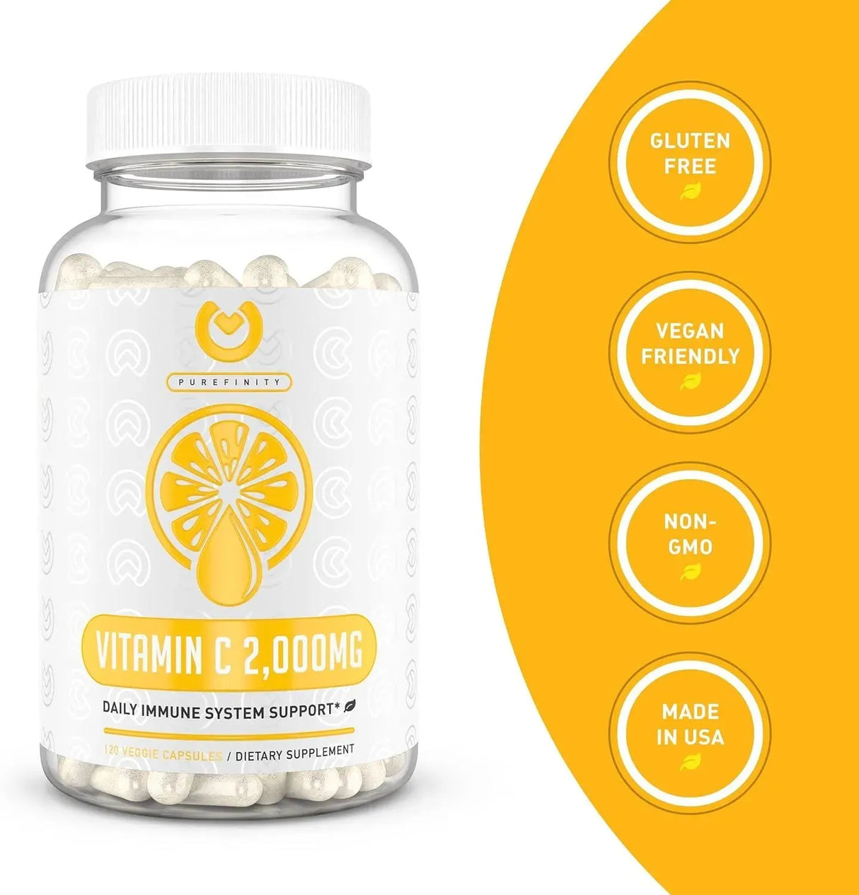 PUREFINITY - PUREFINITY Vitamin C Immune Booster 2000Mg. 120 Capsulas - The Red Vitamin MX - Suplementos Alimenticios - {{ shop.shopifyCountryName }}