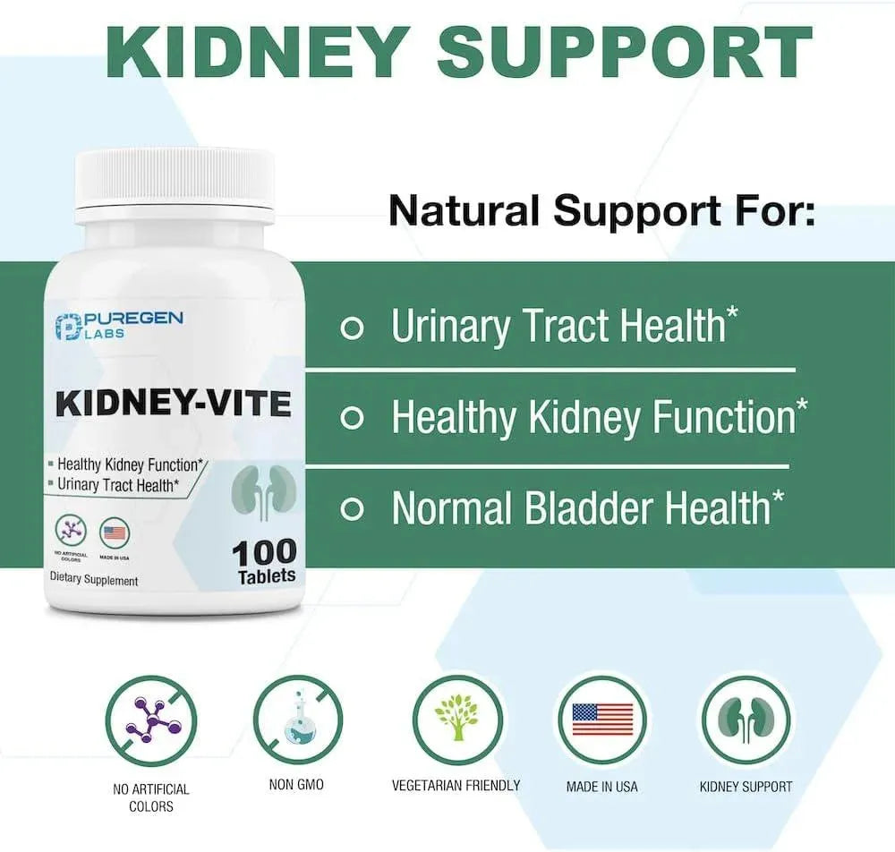 PUREGEN LABS - Puregen Labs Kidney-Vite 100 Tabletas 2 Pack - The Red Vitamin MX - Suplementos Alimenticios - {{ shop.shopifyCountryName }}