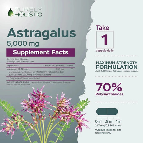 PURELY HOLISTIC - Purely Holistic Astragalus 5000Mg. 250 Capsulas - The Red Vitamin MX - Suplementos Alimenticios - {{ shop.shopifyCountryName }}