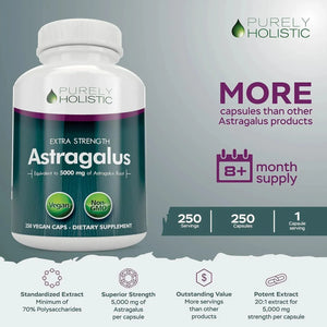 PURELY HOLISTIC - Purely Holistic Astragalus 5000Mg. 250 Capsulas - The Red Vitamin MX - Suplementos Alimenticios - {{ shop.shopifyCountryName }}