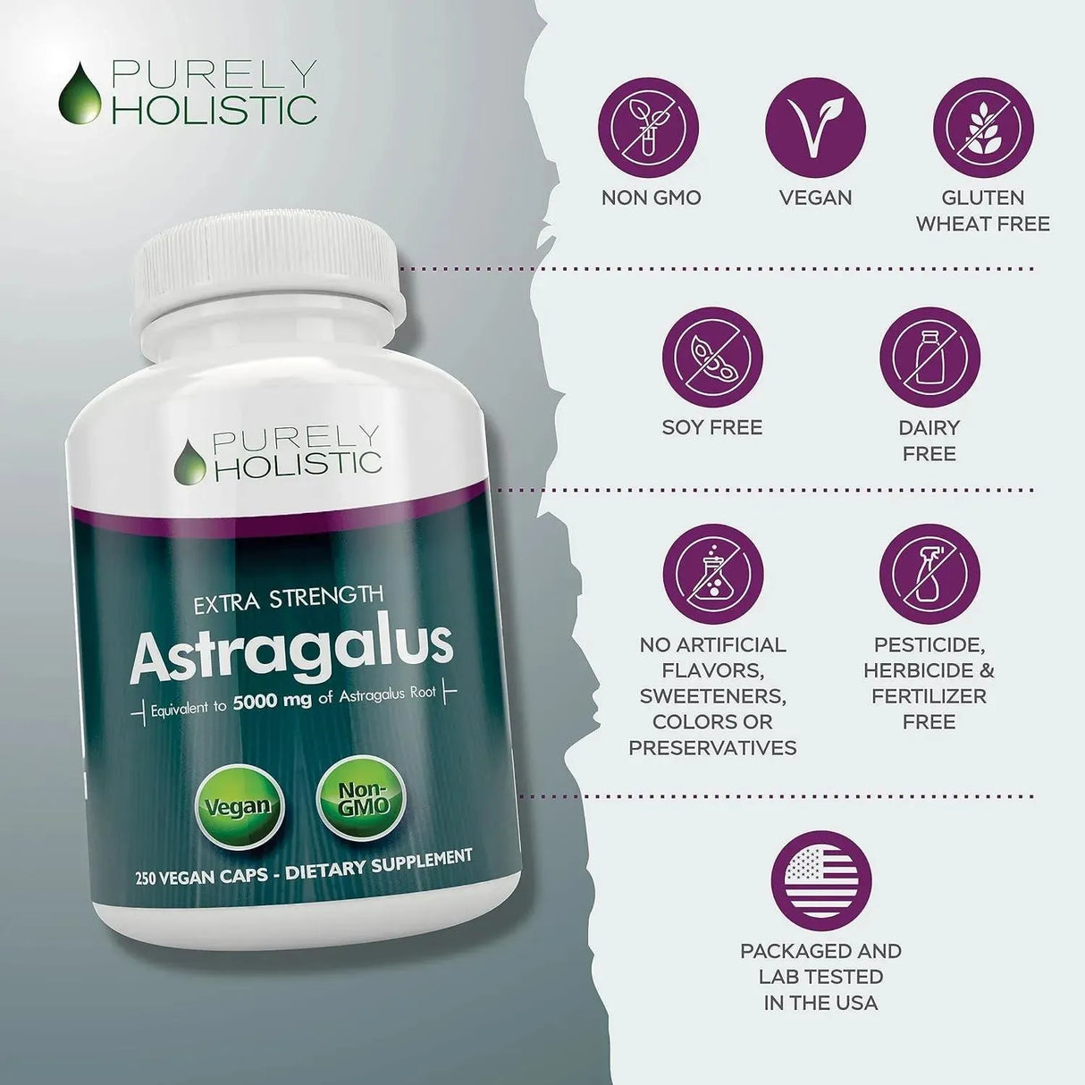 PURELY HOLISTIC - Purely Holistic Astragalus 5000Mg. 250 Capsulas - The Red Vitamin MX - Suplementos Alimenticios - {{ shop.shopifyCountryName }}