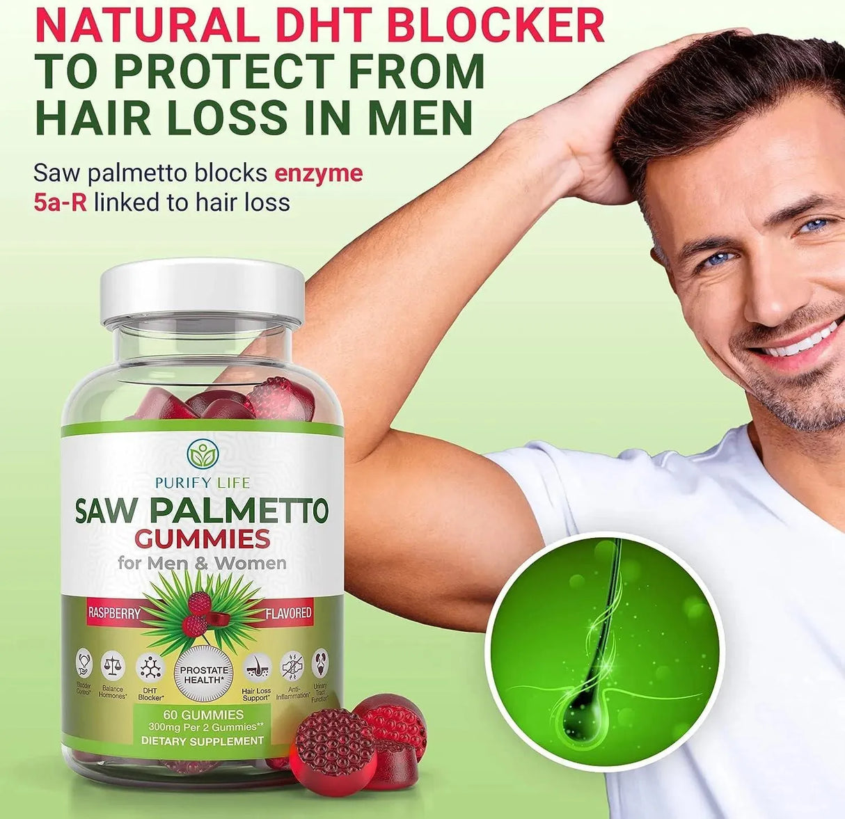 PURIFY LIFE - Purify Life Potent Saw Palmetto Gummies 300Mg. 60 Gomitas - The Red Vitamin MX - Suplementos Alimenticios - {{ shop.shopifyCountryName }}