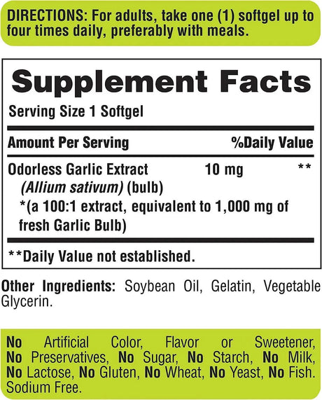 PURITAN'S PRIDE - Puritan's Pride Odorless Garlic 1000Mg. 500 Capsulas Blandas - The Red Vitamin MX - Suplementos Alimenticios - {{ shop.shopifyCountryName }}