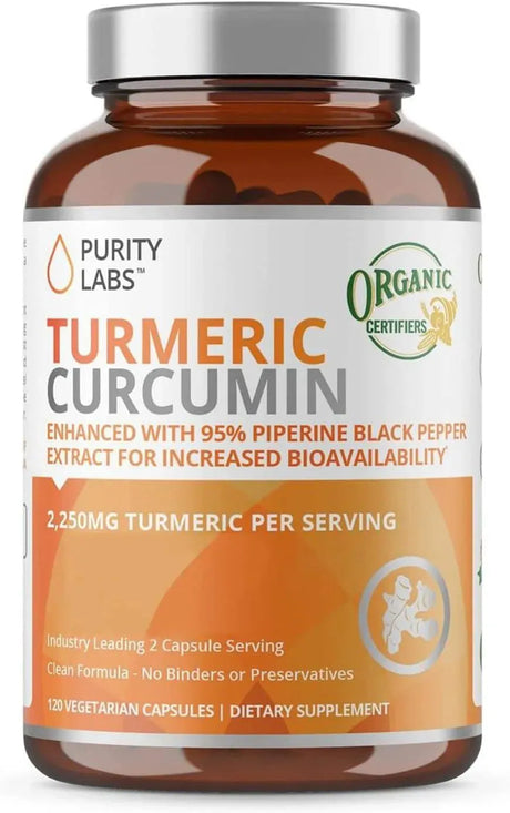 PURITY LABS - Purity Labs Organic Turmeric Curcumin with Black Pepper Bioperine 2,250Mg. 120 Capsulas - The Red Vitamin MX - Suplementos Alimenticios - {{ shop.shopifyCountryName }}