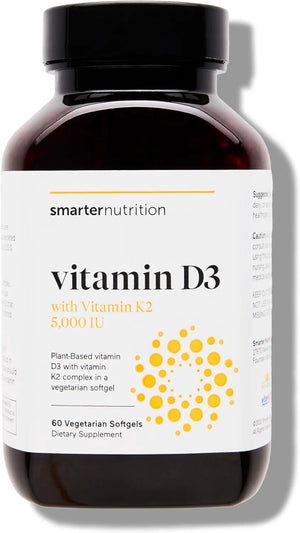 SMARTER NUTRITION - Smarter Nutrition Vegan Vitamin D3 5000 IU + Vitamin K2 1100mcg 60 Capsulas Blandas - The Red Vitamin MX - Suplementos Alimenticios - {{ shop.shopifyCountryName }}