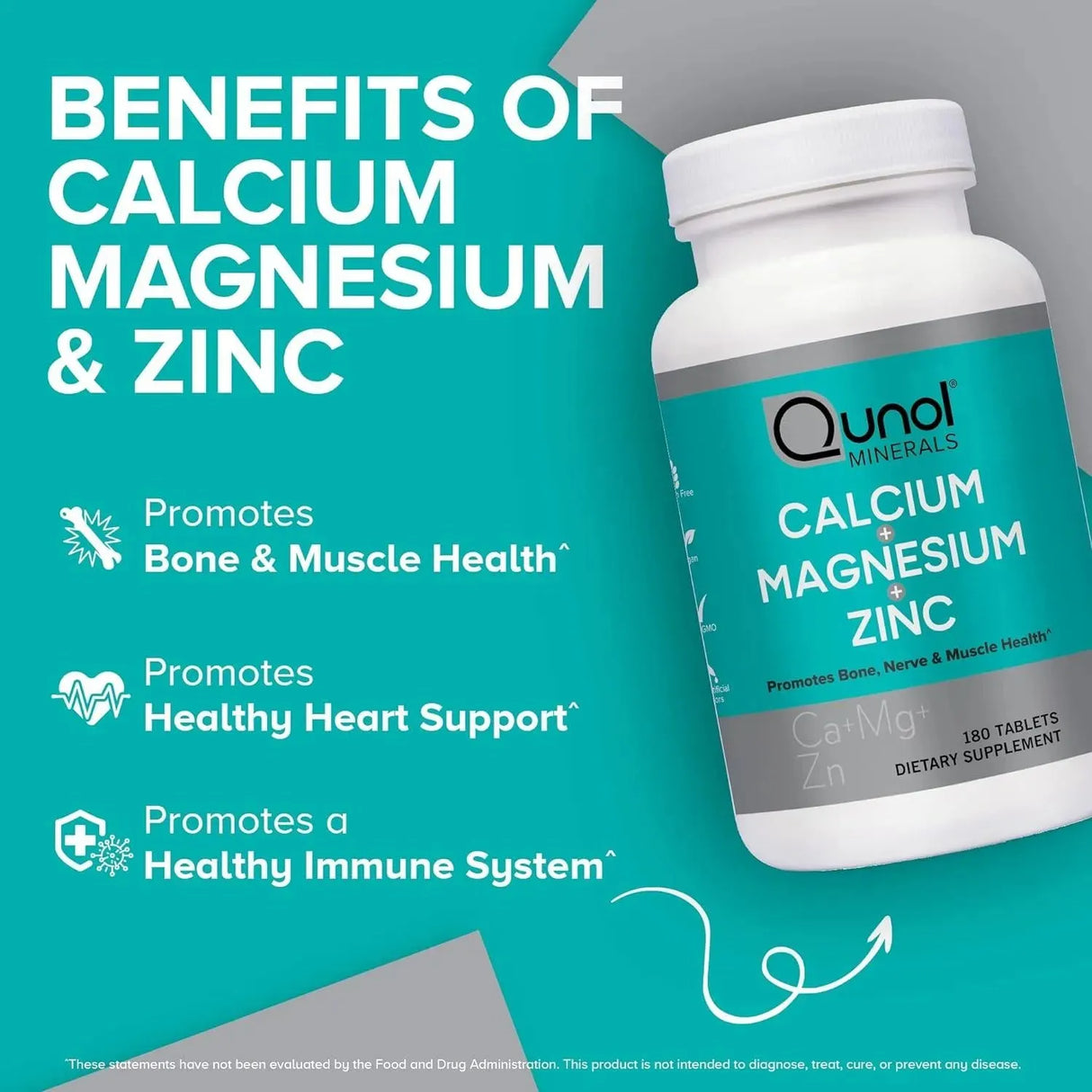 QUNOL - Qunol Calcium 3 in 1 with Calcium, Magnesium & Zinc 180 Tabletas - The Red Vitamin MX - Suplementos Alimenticios - {{ shop.shopifyCountryName }}